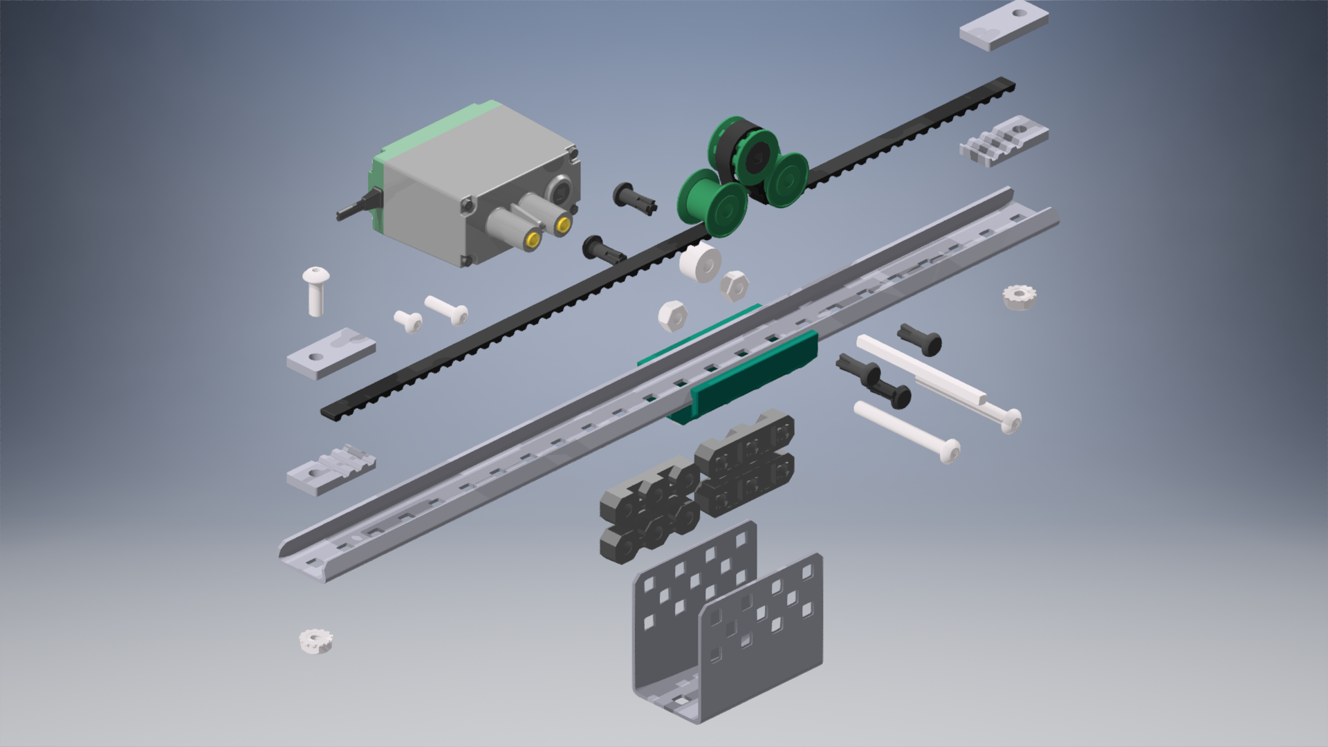 exploded model of the belt drive kit